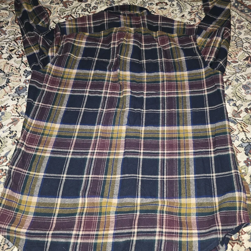 J. Crew Navy, Burgundy & Mustard Plaid Button-Down Shirt